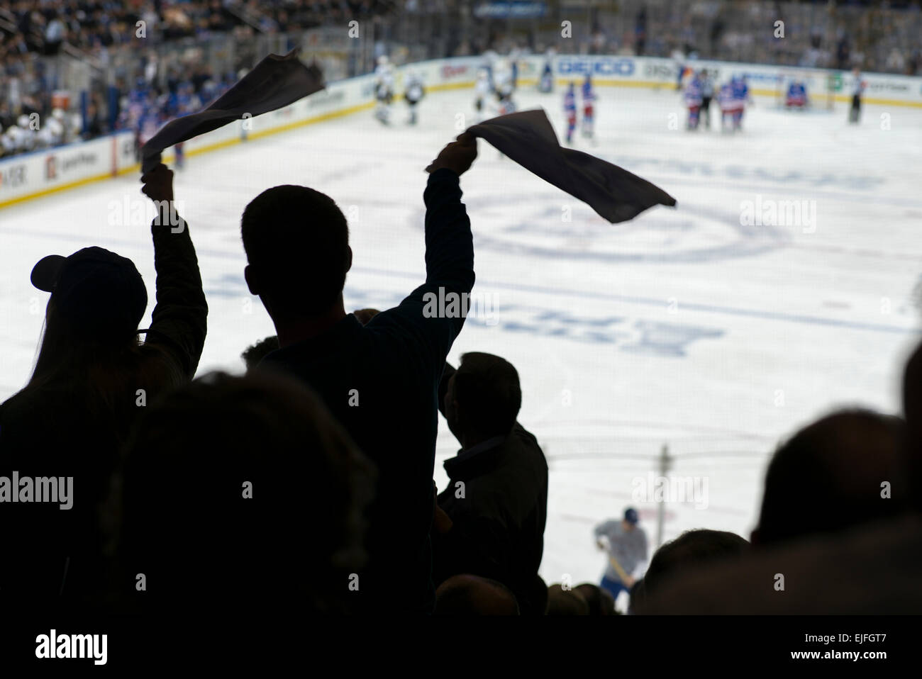 Ice hockey game at Madison Square Garden, Manhattan, New York City, New