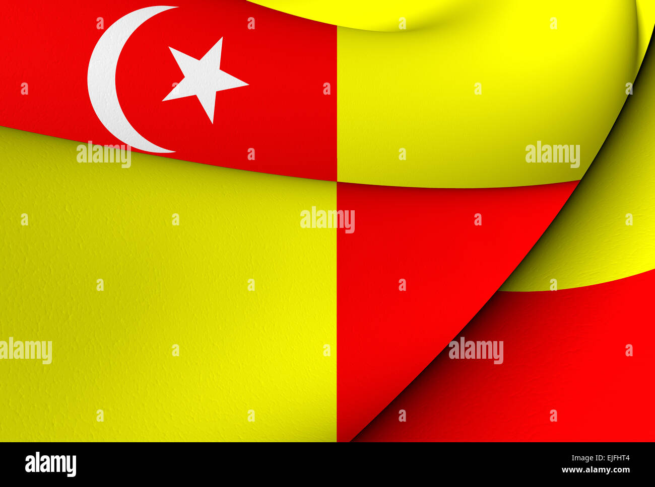 Flag Of Selangor Malaysia Close Up Stock Photo Alamy