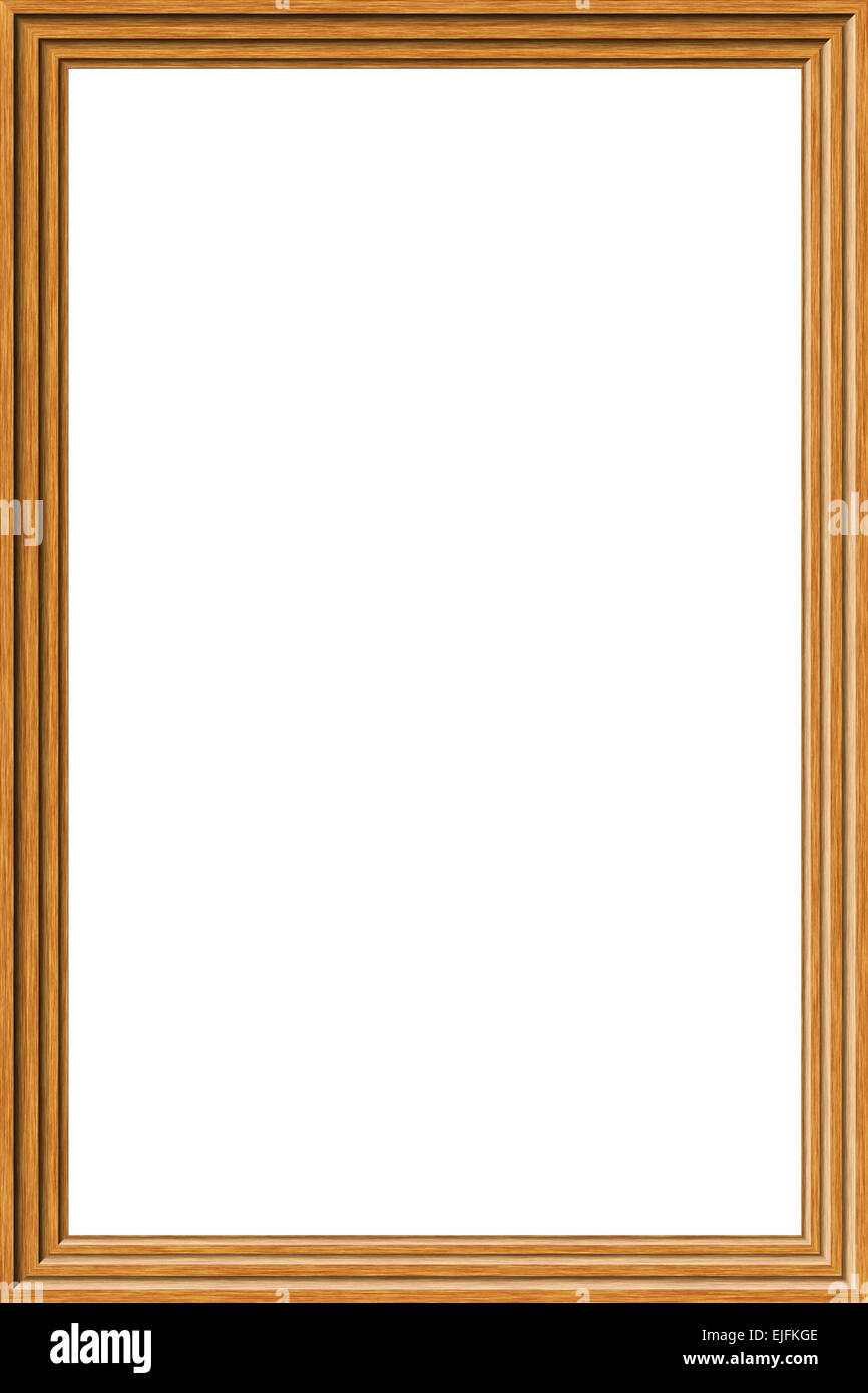 An elegant Simple Wooden photograph frame with white Stock Photo