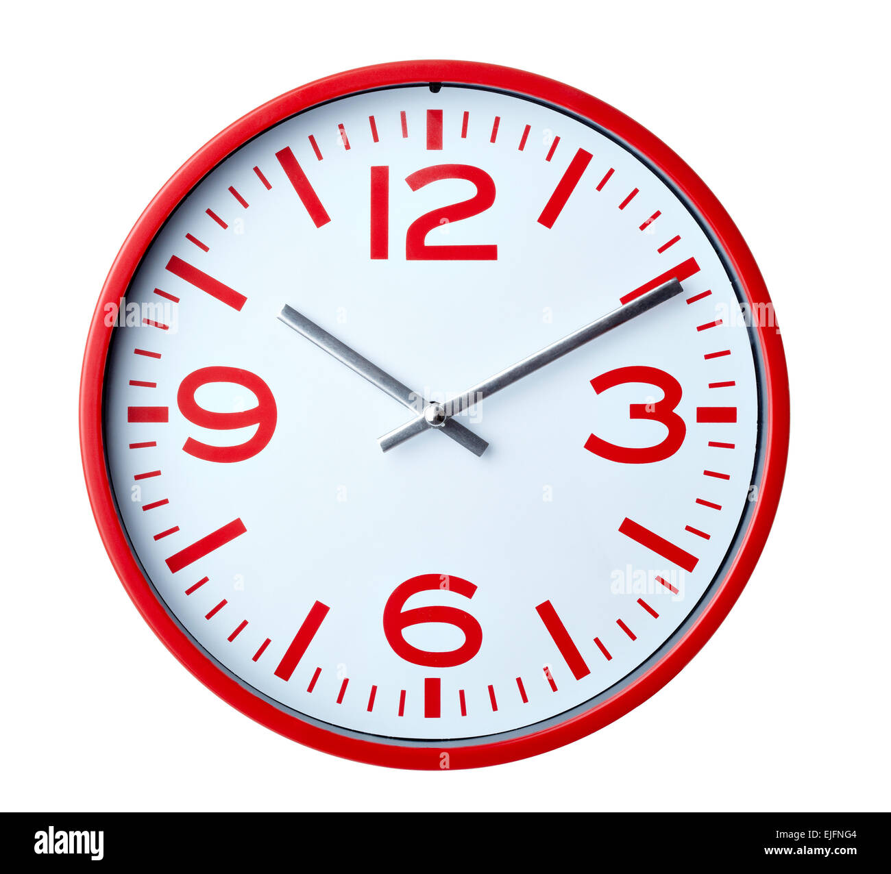 close up of an office clock on white background with clipping path Stock Photo