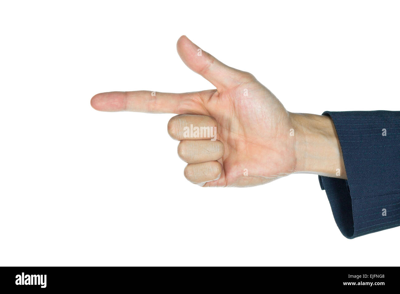 Check mark finger sign of businessman. Hand with index finger and thumb ...