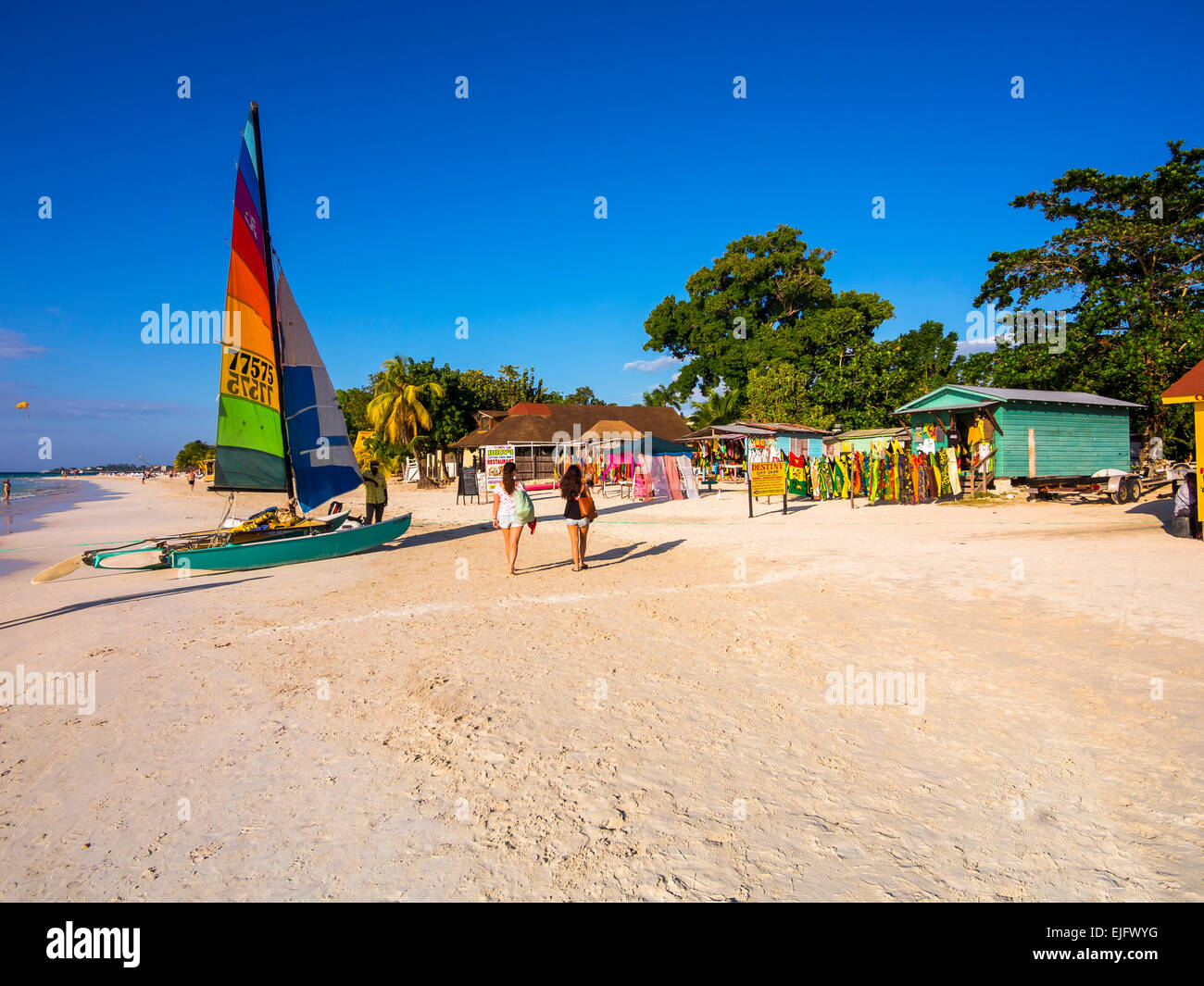 The beach of Negril, idyllic beach and nightlife district, Westmoreland