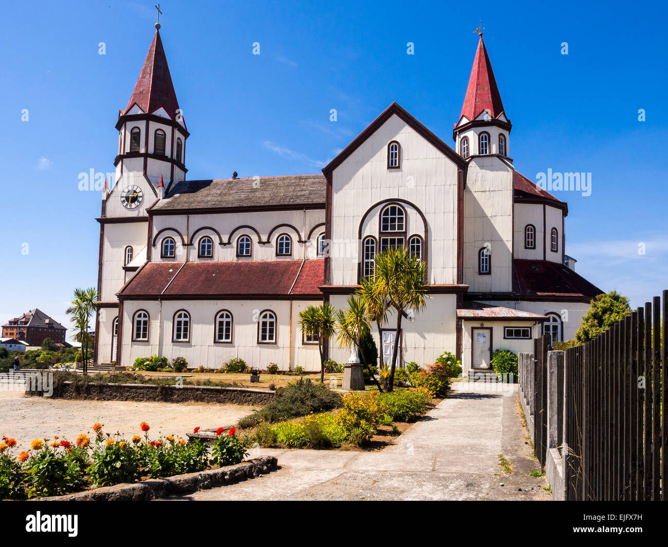 Puerto Varas cathedral, Los Lagos Region, Llanquihue Province, Chile Stock Photo