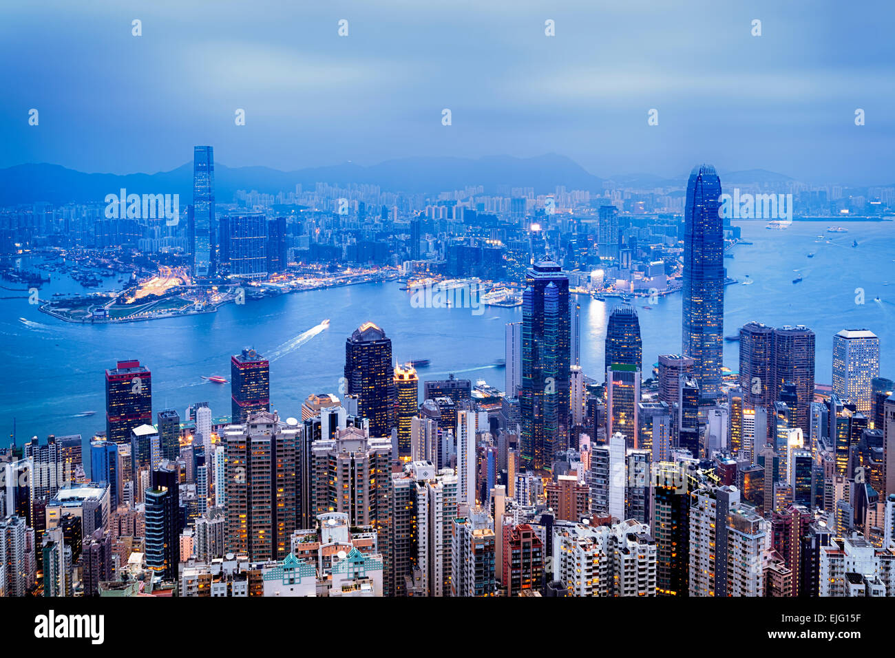 Hong Kong skyline view from the Victoria Peak Stock Photo - Alamy