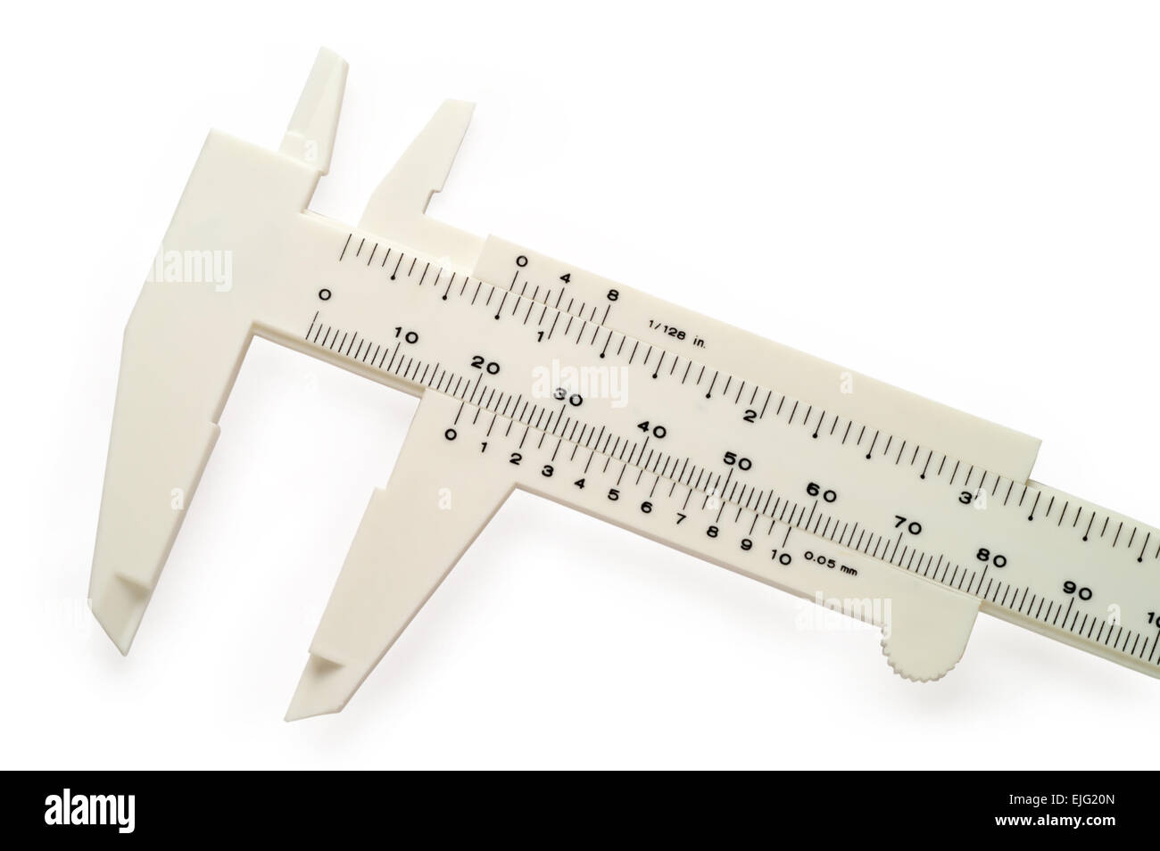 White caliper with clipping path Stock Photo