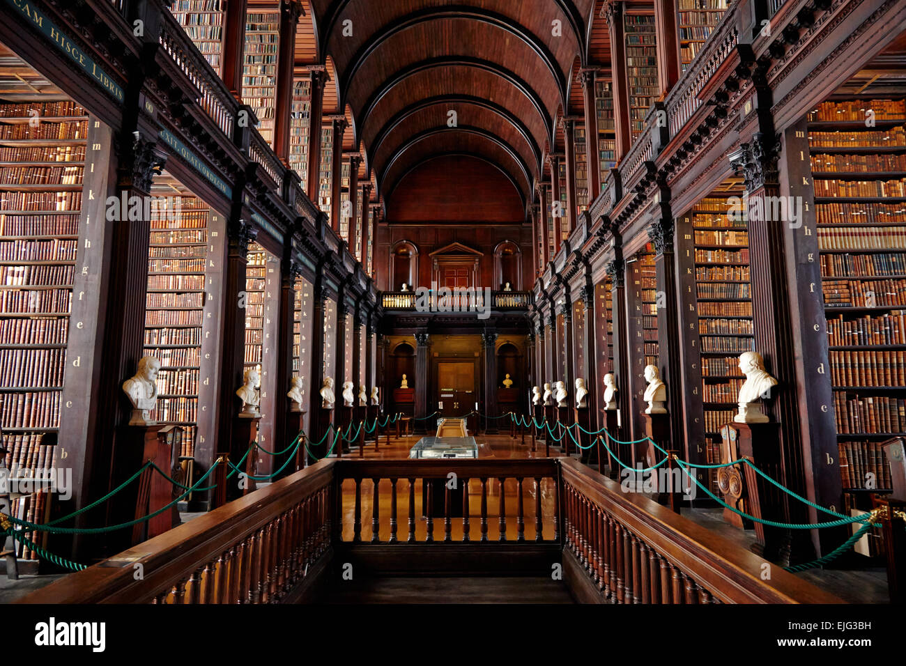 The Long Room, Old Library of Trinity College Dublin, Ireland Stock Photo