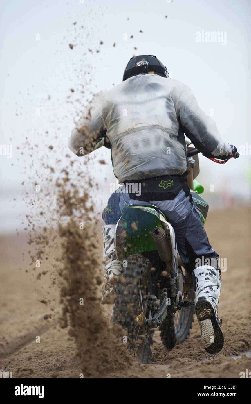 Motorcycle Sand Racing on the beach at Mablethorpe in East Yorkshire