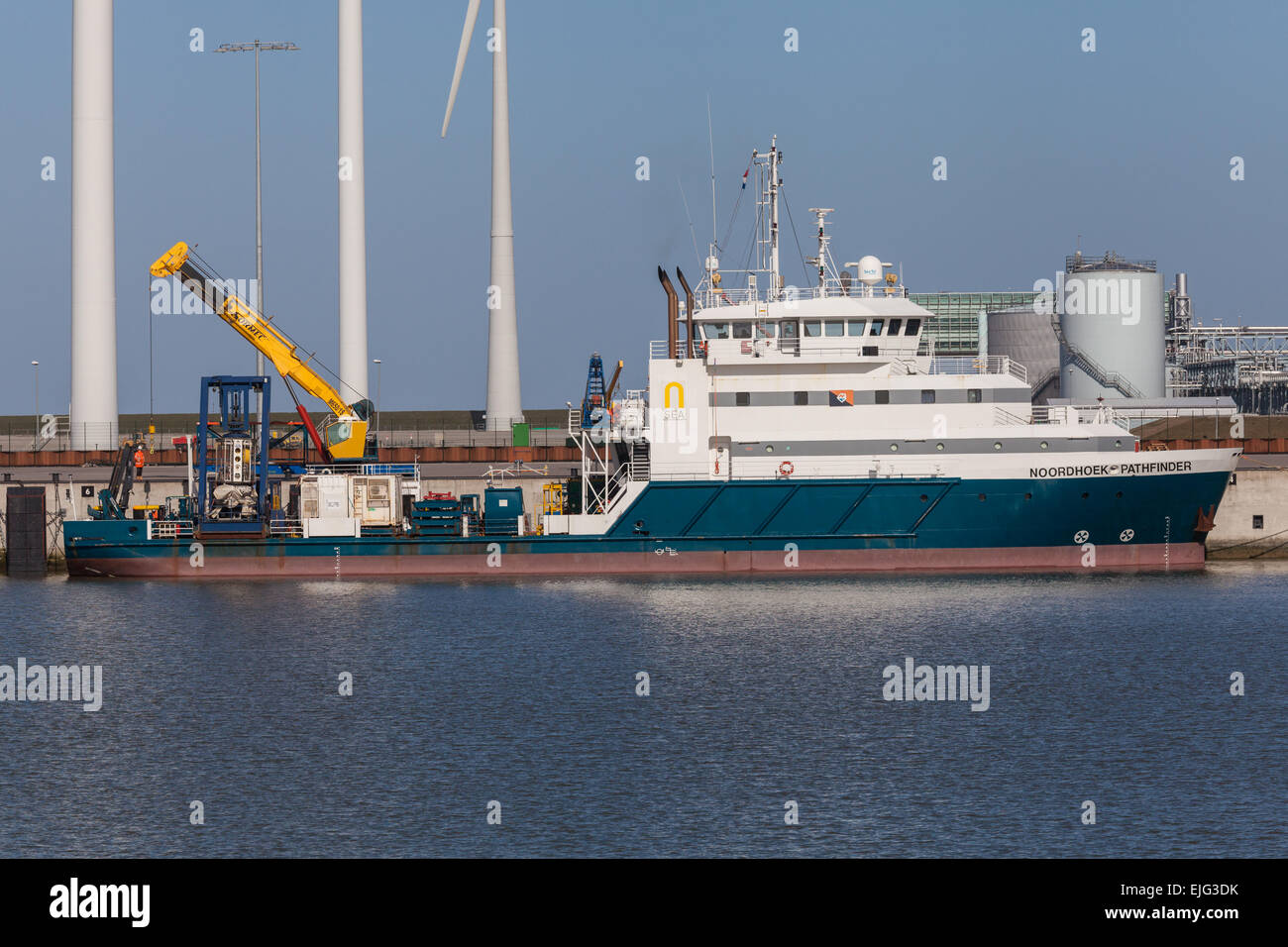 The N-Sea Offshore Dive Support & Survey Vessel, Noordhoek Pathfinder, in Eemshaven Stock Photo