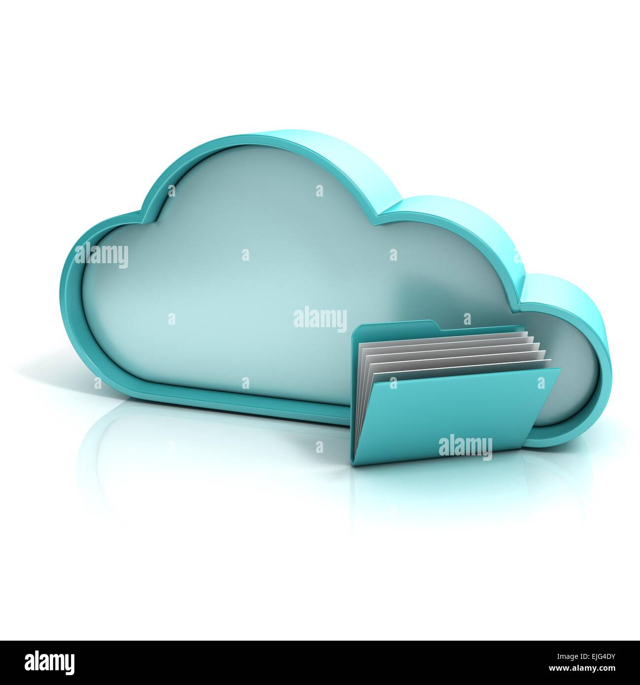 Cloud folder 3d computer icon isolated Stock Photo - Alamy