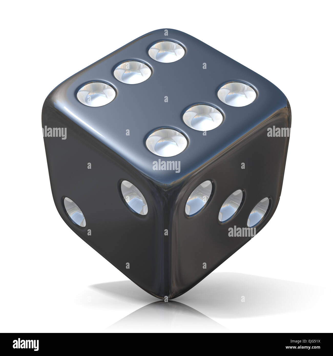 Black game dice isolated on white background Stock Photo - Alamy