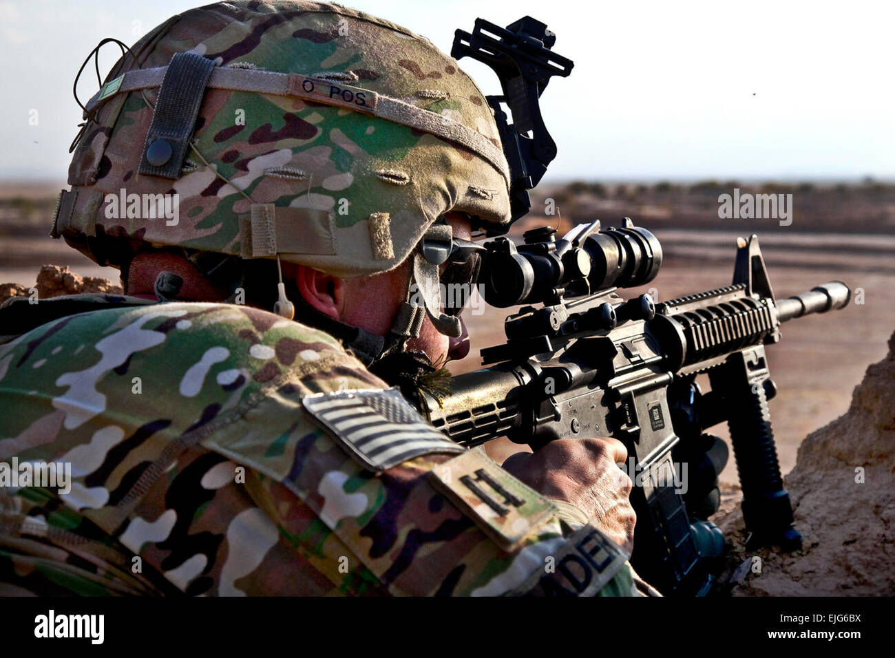 U.S. Army Capt. Colin Raider, 2nd Squadron, 38th Cavalry, pulls ...