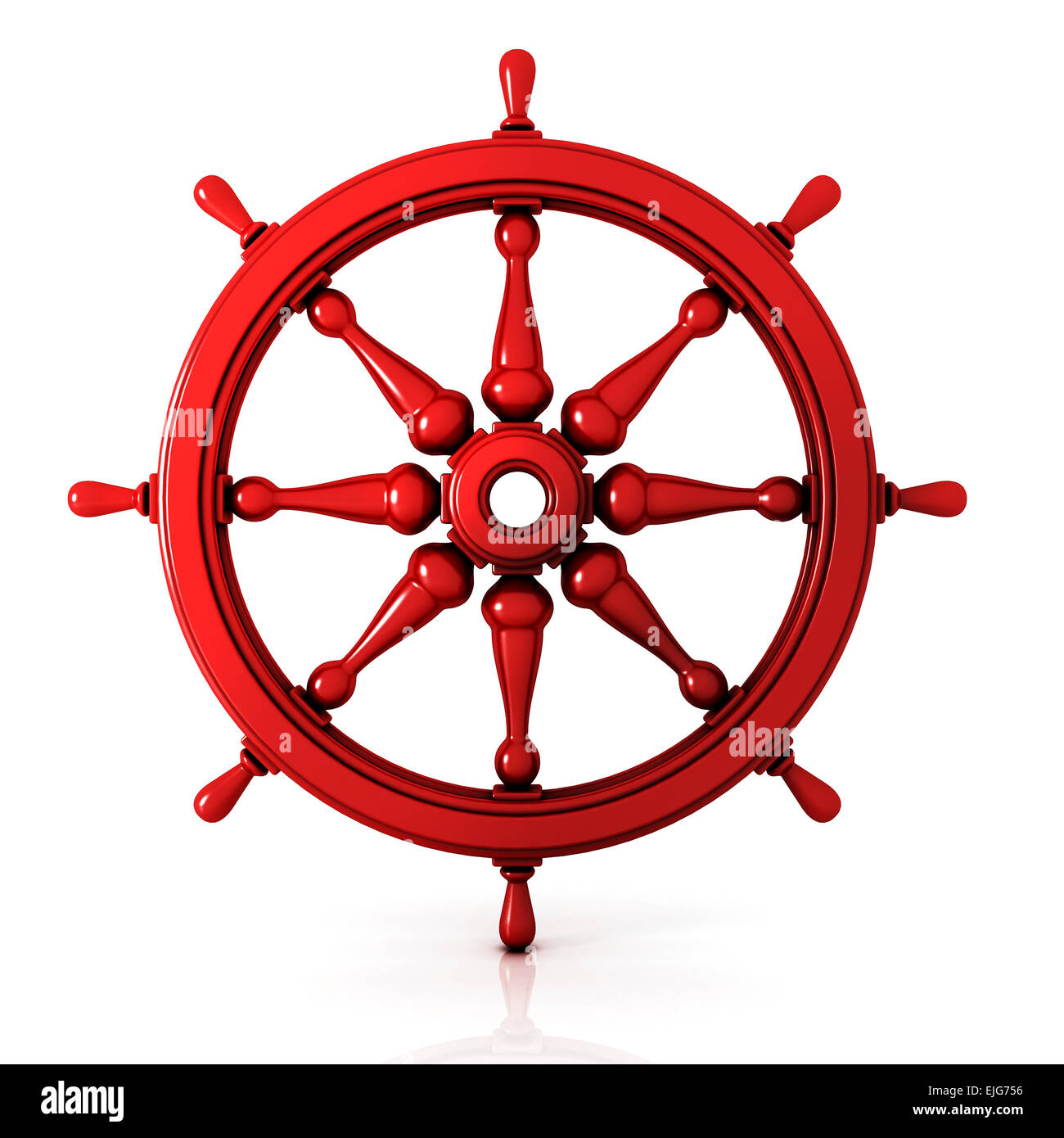 Ship wheel 3d isolated on white background Stock Photo - Alamy