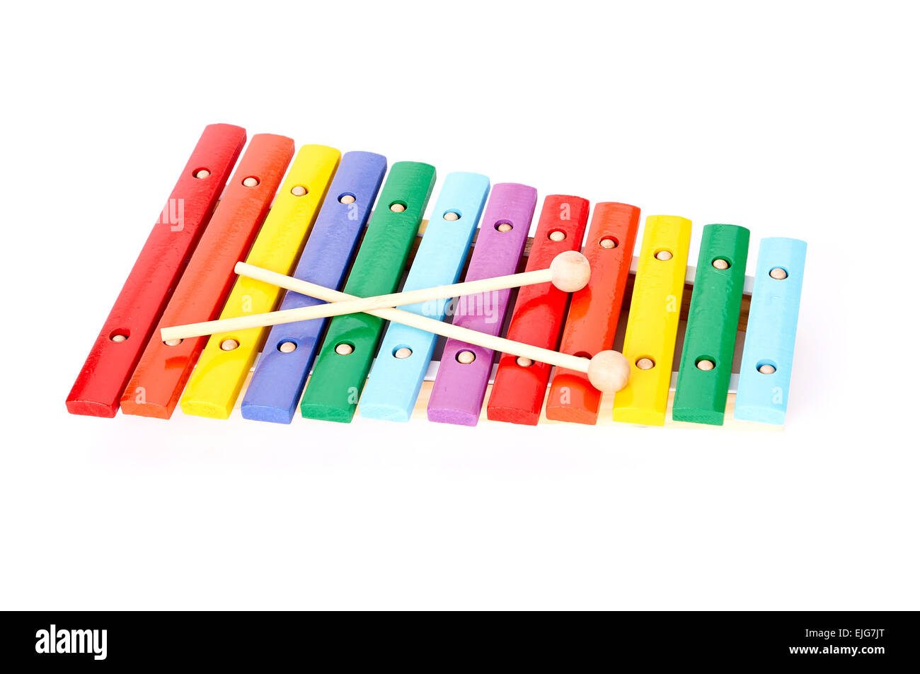 Xylophone Bébé Coloré Avec Stick Isolé Sur Fond Blanc