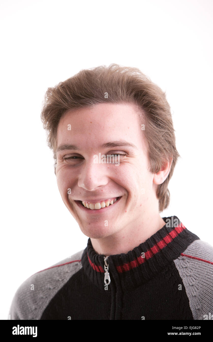portrait of a young man smiling at camera Stock Photo - Alamy