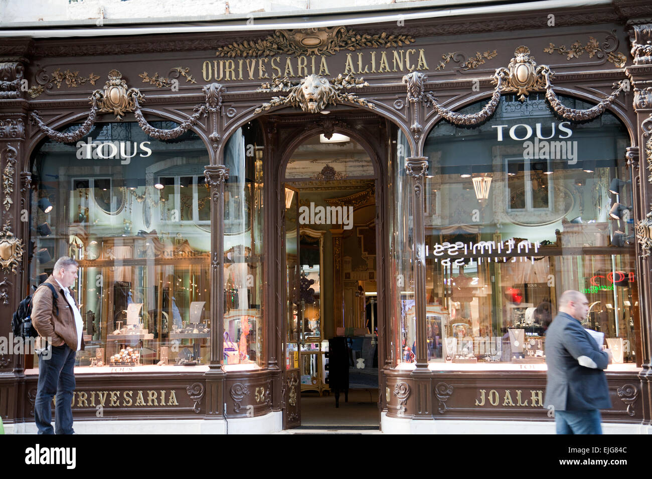 Ourivesaria Alianca Jewellery Boutique on Rua Garrett in Lisbon - Portugal Stock Photo