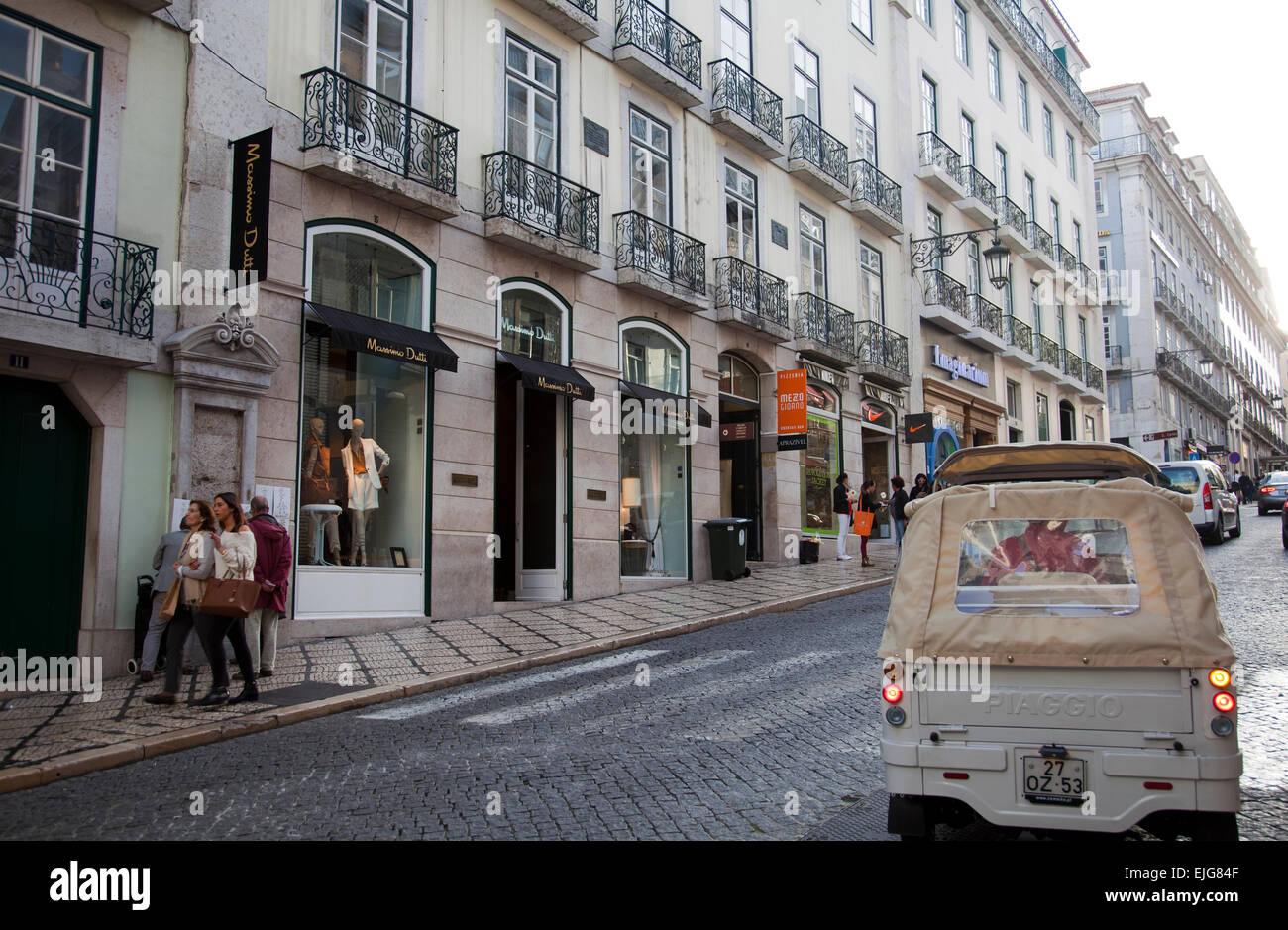 Rua Garrett Shopping area in Chiado in Lisbon - Portugal Stock Photo