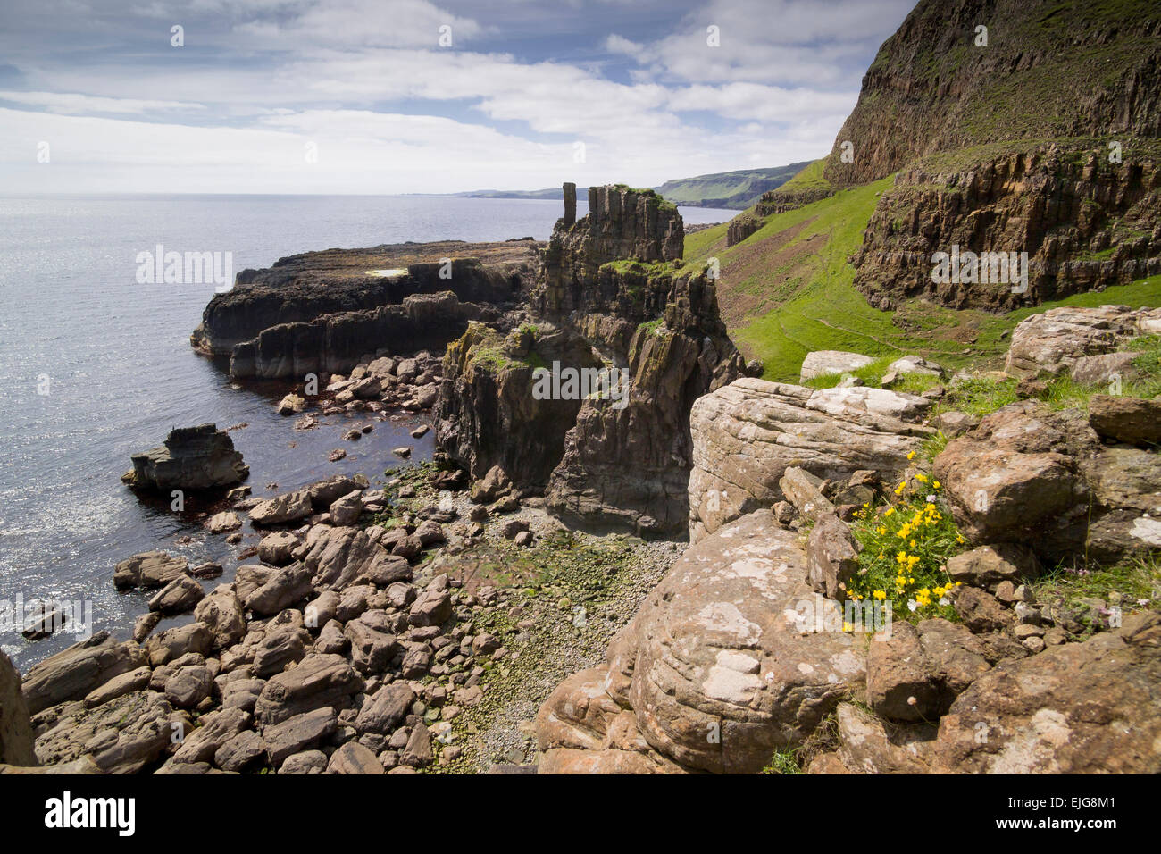 carsaig arches trail a coastal walk on shore with geological features Stock Photo