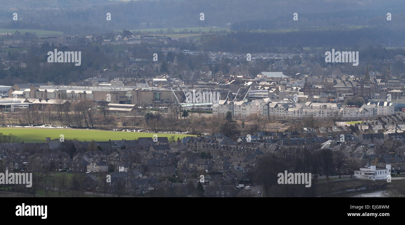 Elevated view of Thistles shopping centre Stirling Scotland  March 2015 Stock Photo