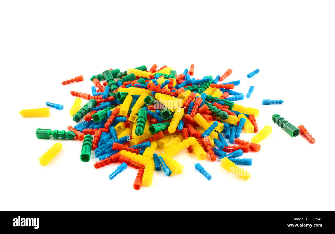 Plastic dowel pin pile isolated Stock Photo - Alamy