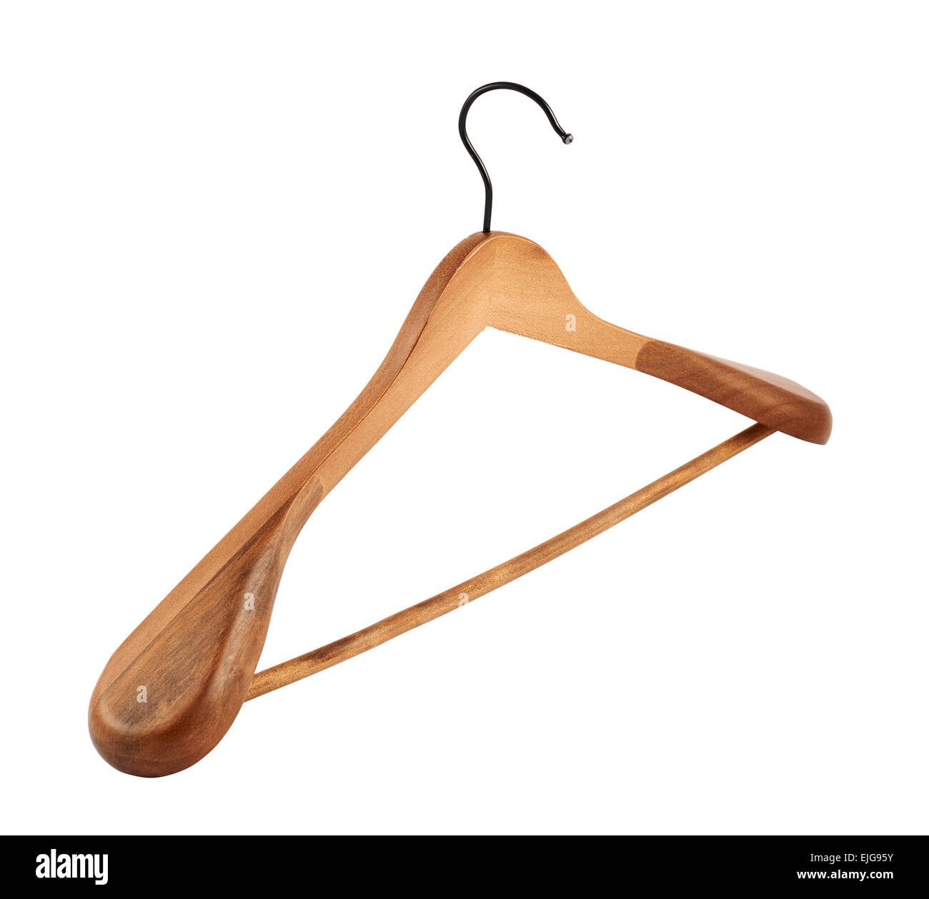 Classic wooden coat hanger Stock Photo