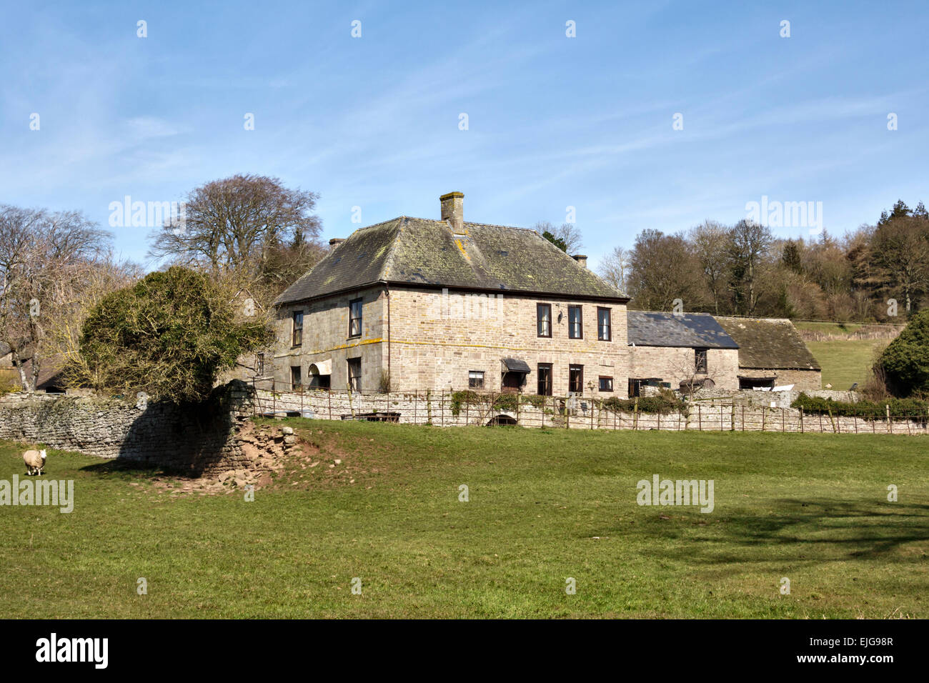 Herefordshire, UK. Clifford Priory. The farmhouse incorporates parts of