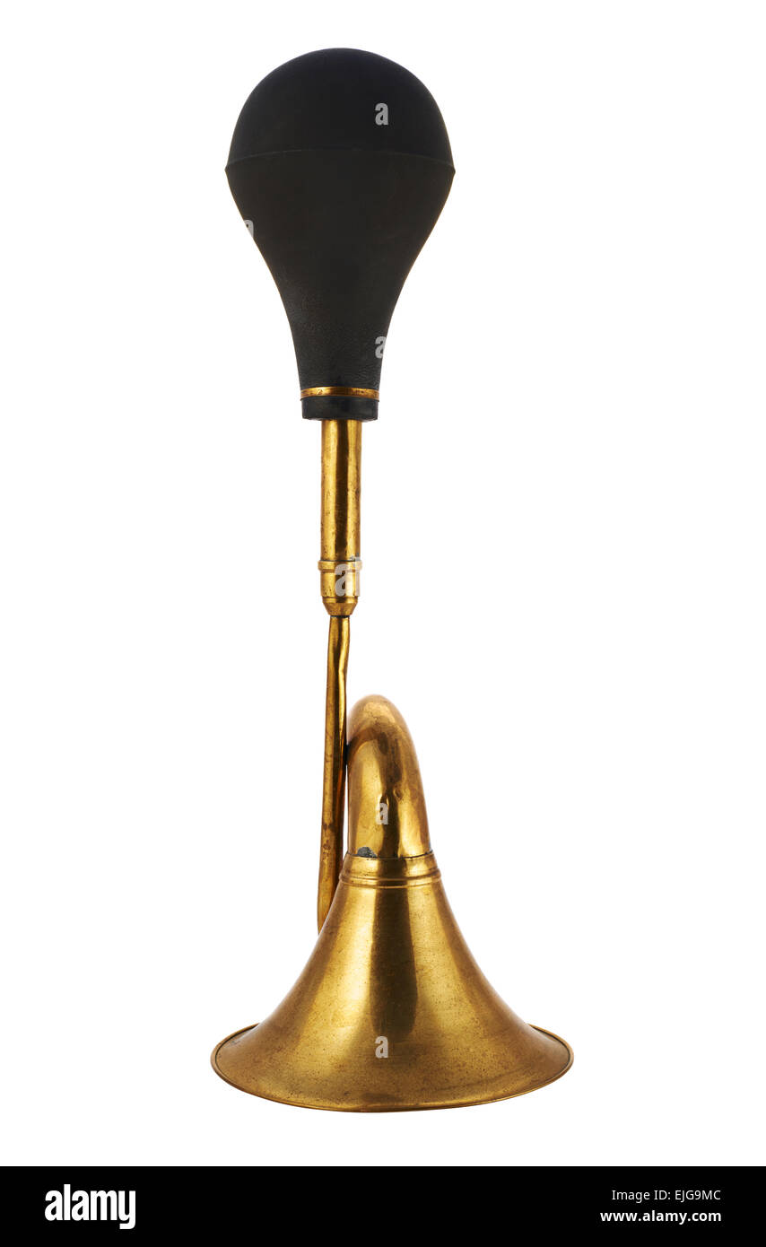 Horn klaxon instrument isolated Stock Photo