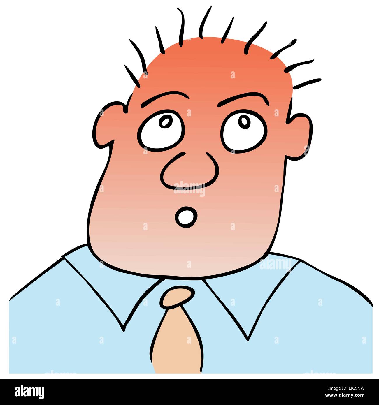 Vector illustration of the astonished man - puzzled expression Stock Vector