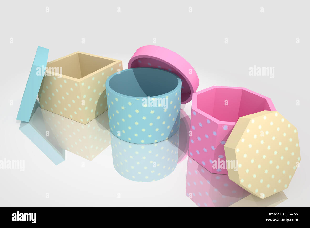 3d rendering of a gift stamped box Stock Photo - Alamy