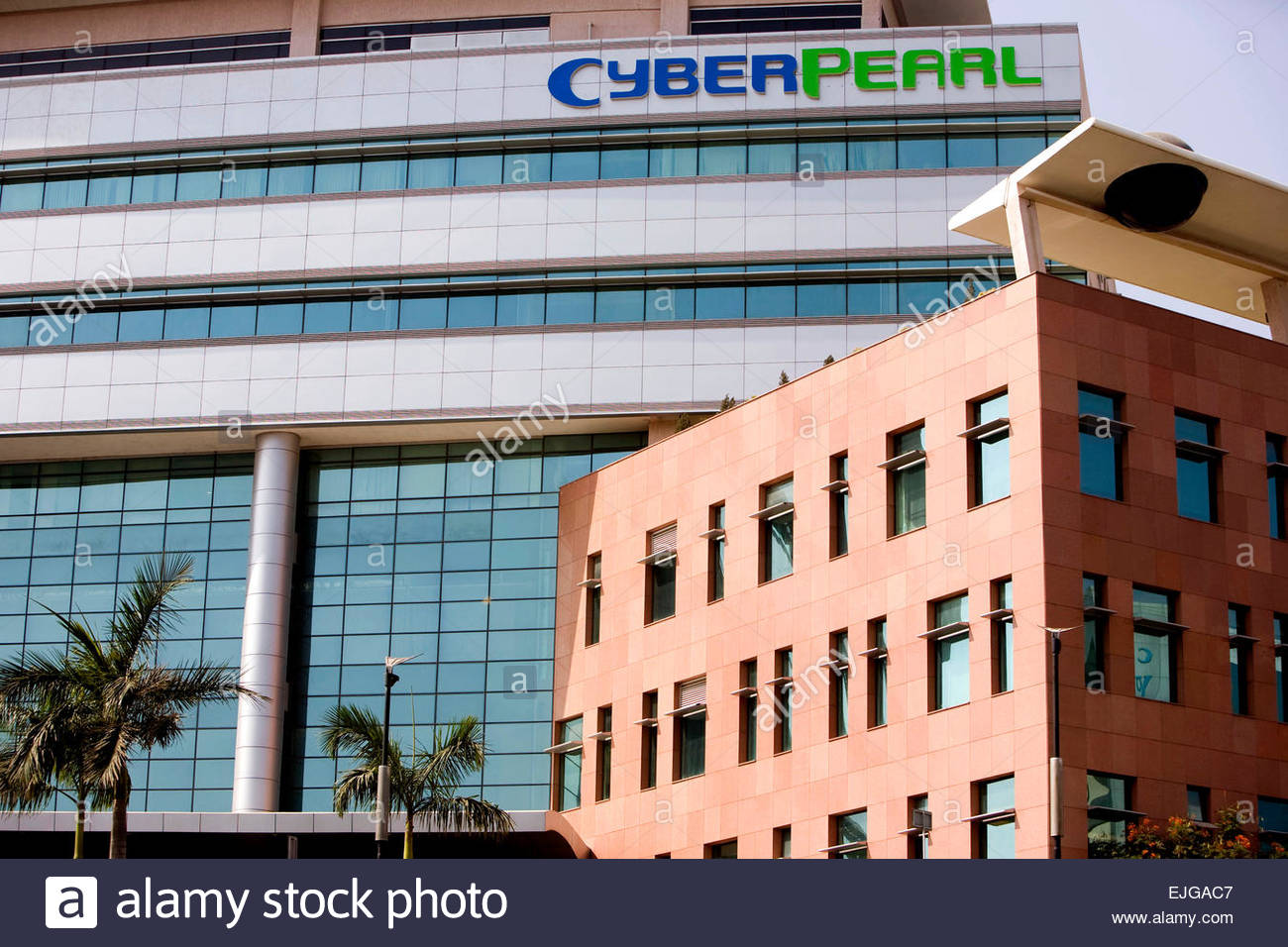 Hyderabad. Hi-Tech city. Cyber Pearl building Stock Photo: 80264695 - Alamy