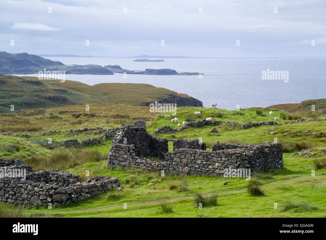 abandoned village of crakaig settlement highland clearances Stock Photo