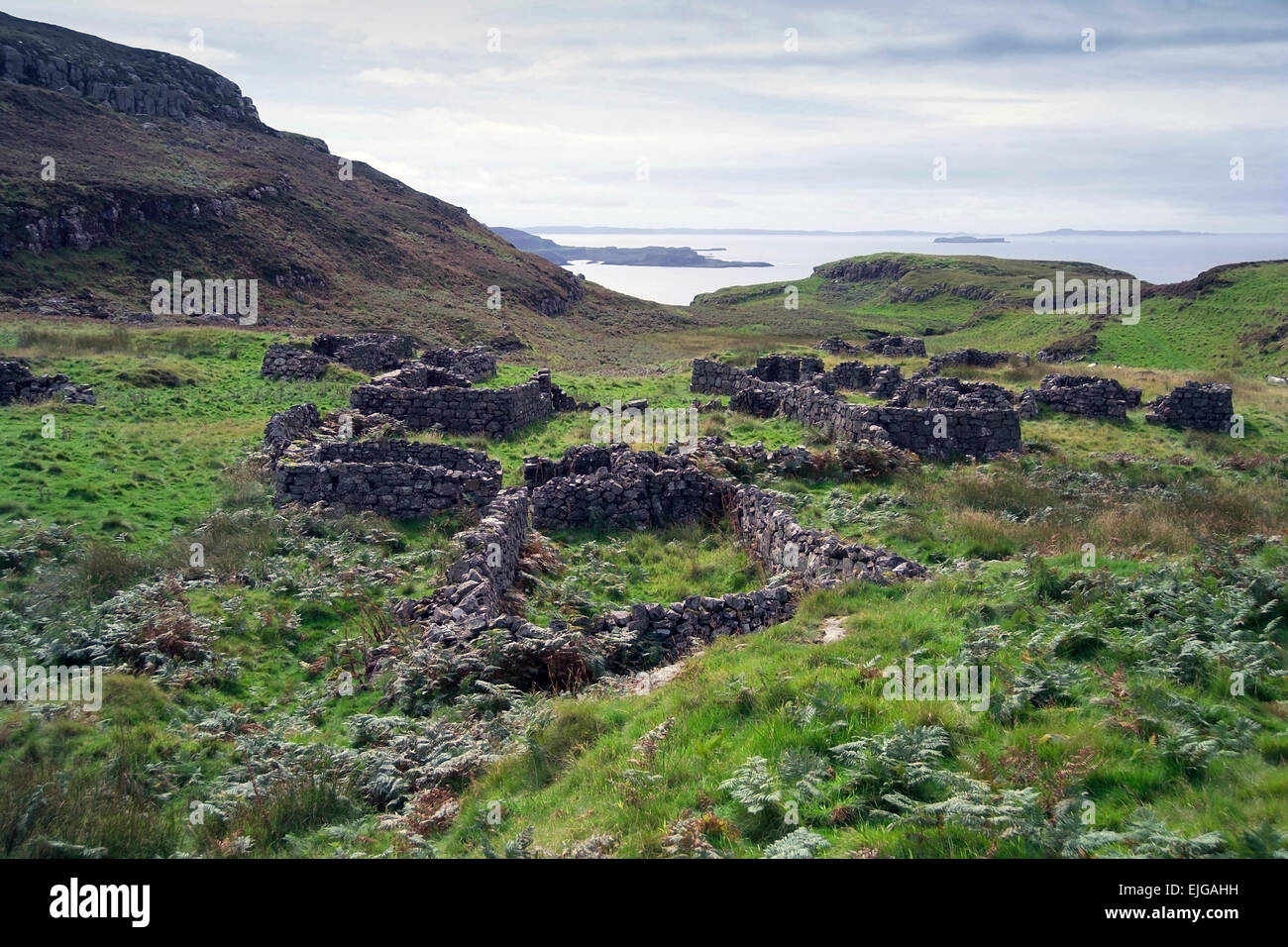 abandoned village of crakaig settlement highland clearances Stock Photo