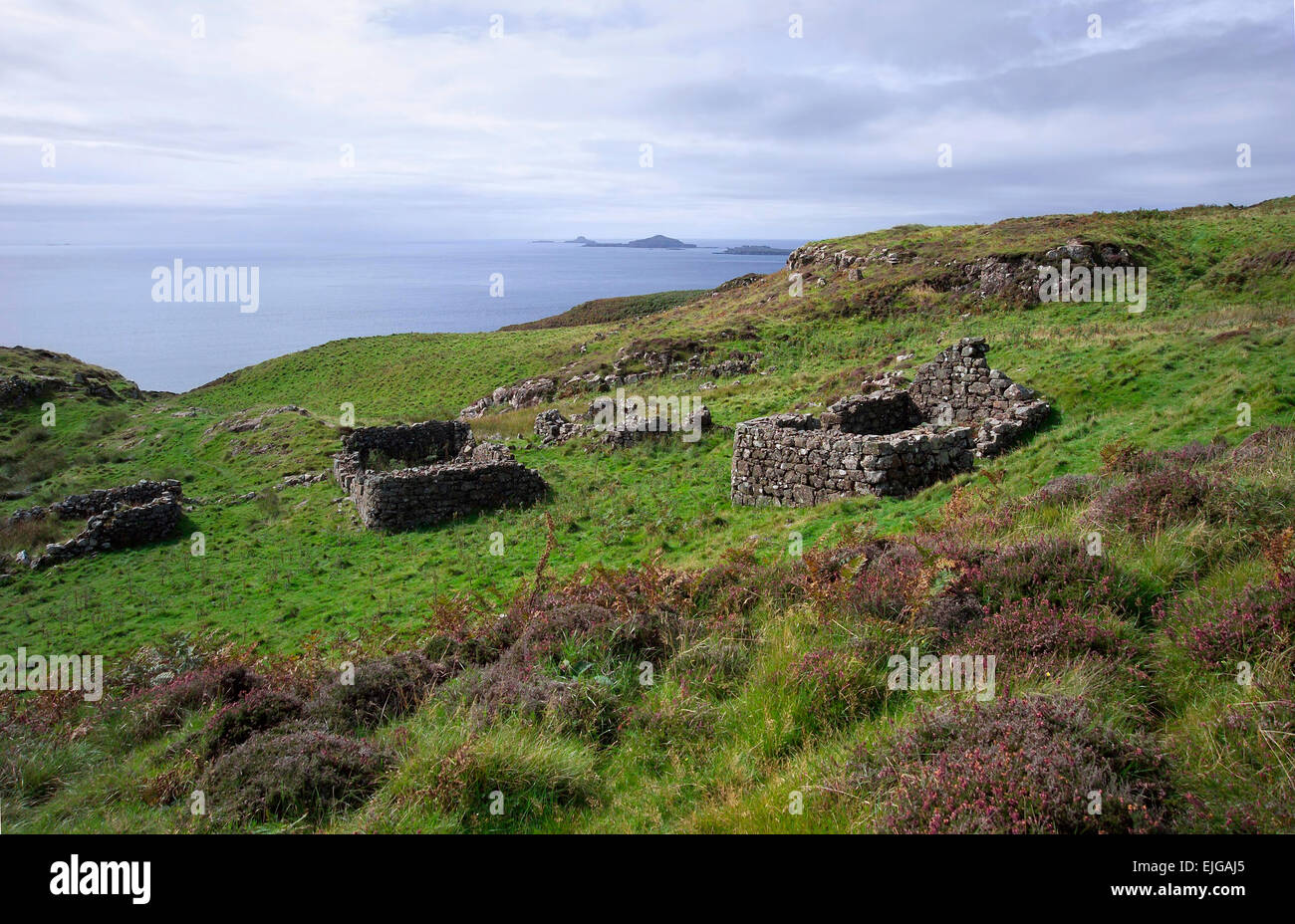 abandoned village of crakaig a settlement from before the highland clearances Stock Photo