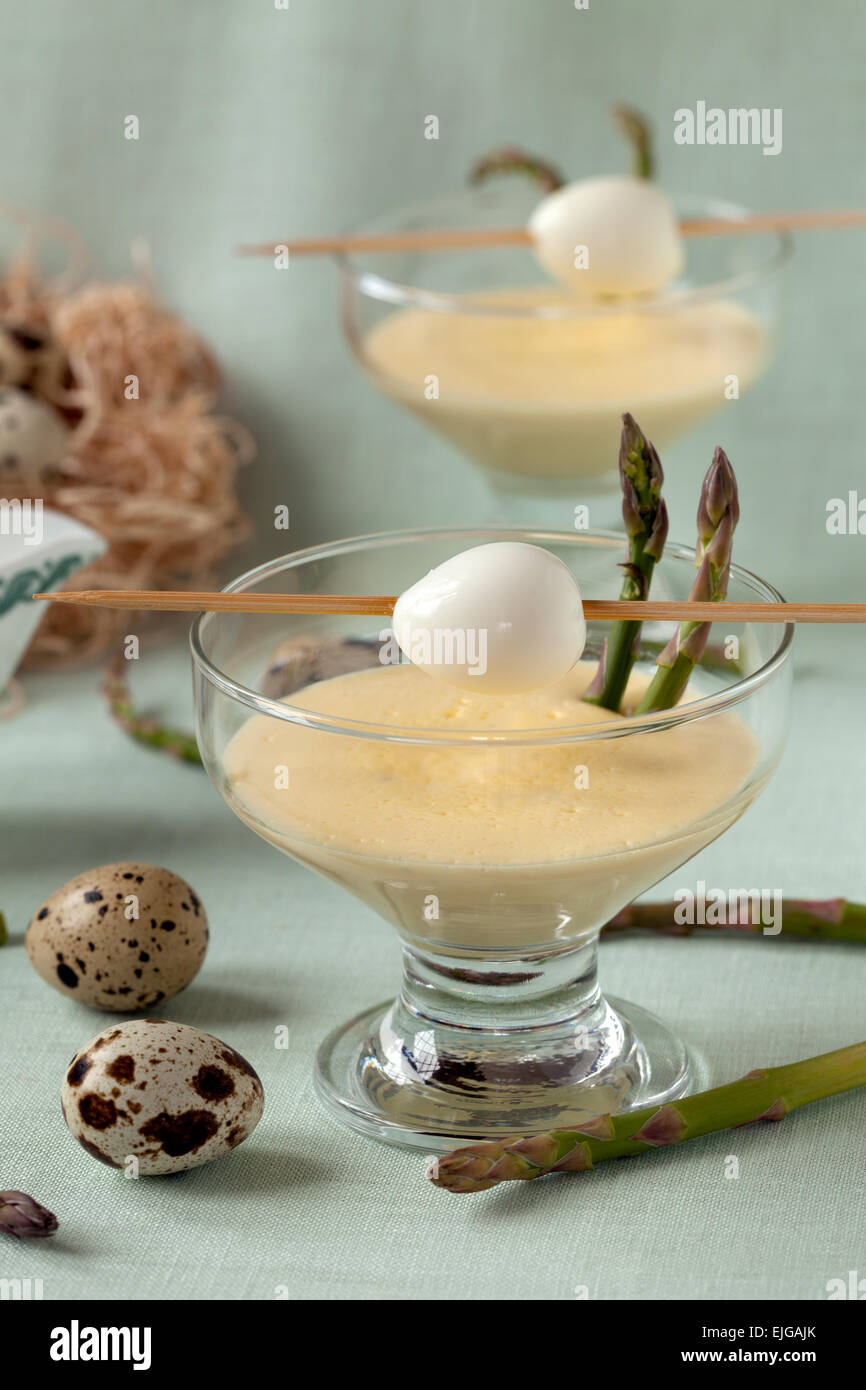 Recipe With Quail Eggs And Mustard Mayonnaise Stock Photo Alamy