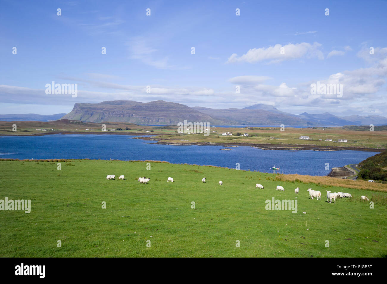 view across loch scridain from by  bunessan to burg or ardmeanach mull Stock Photo