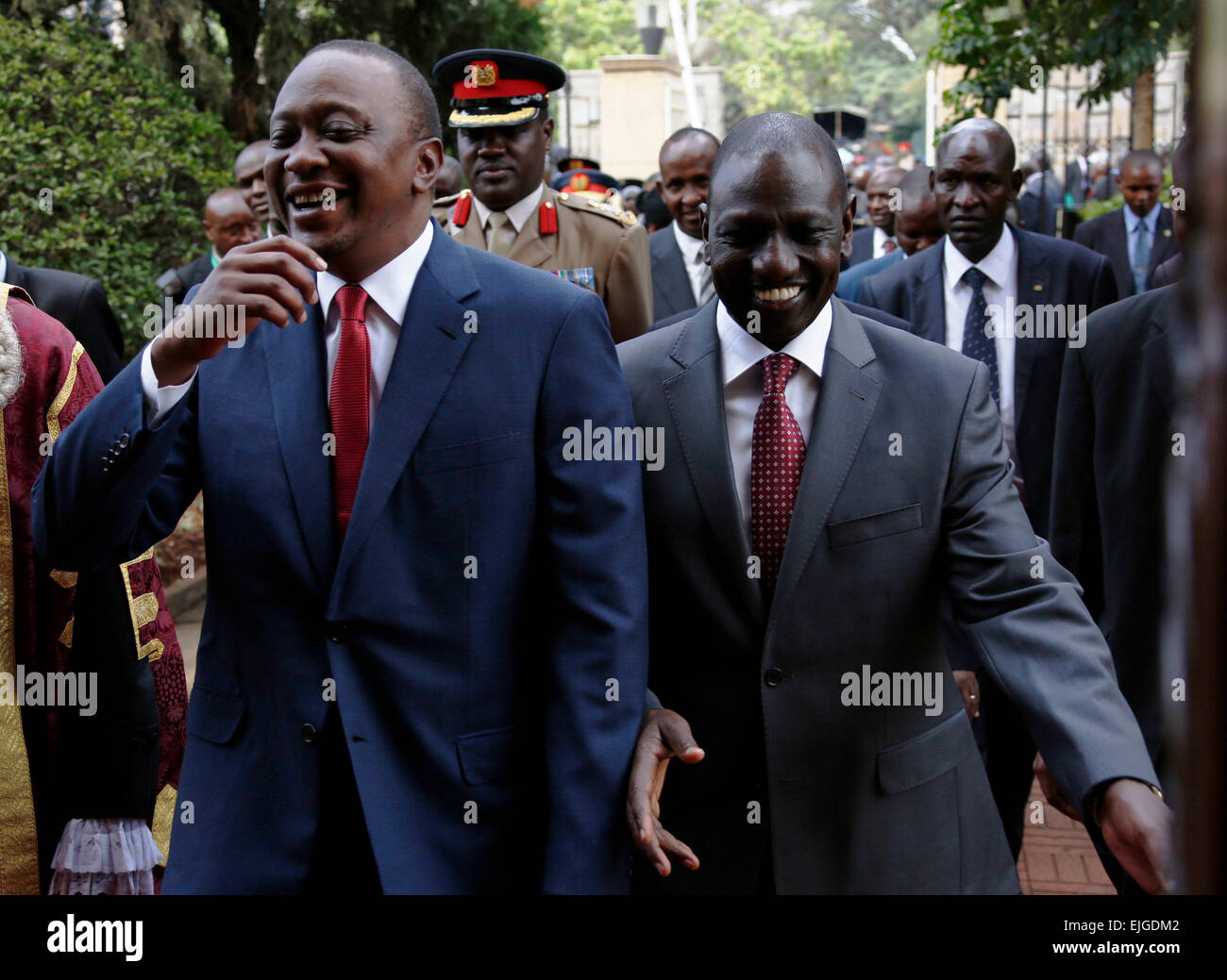 Nairobi, Nairobi. 26th Mar, 2015. President Uhuru Kenyatta (L) and ...