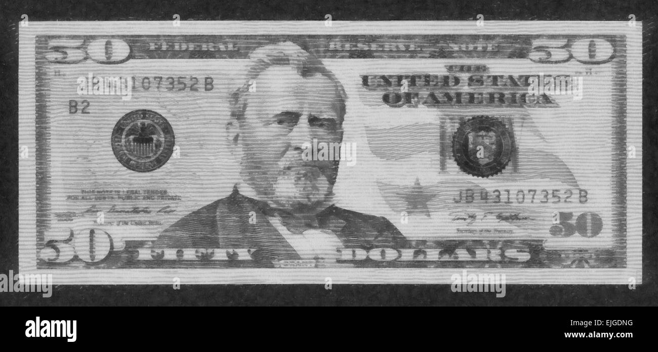 Illustrations Banknote 50 dollar USA,Currency, Ulysses Simpson Grant