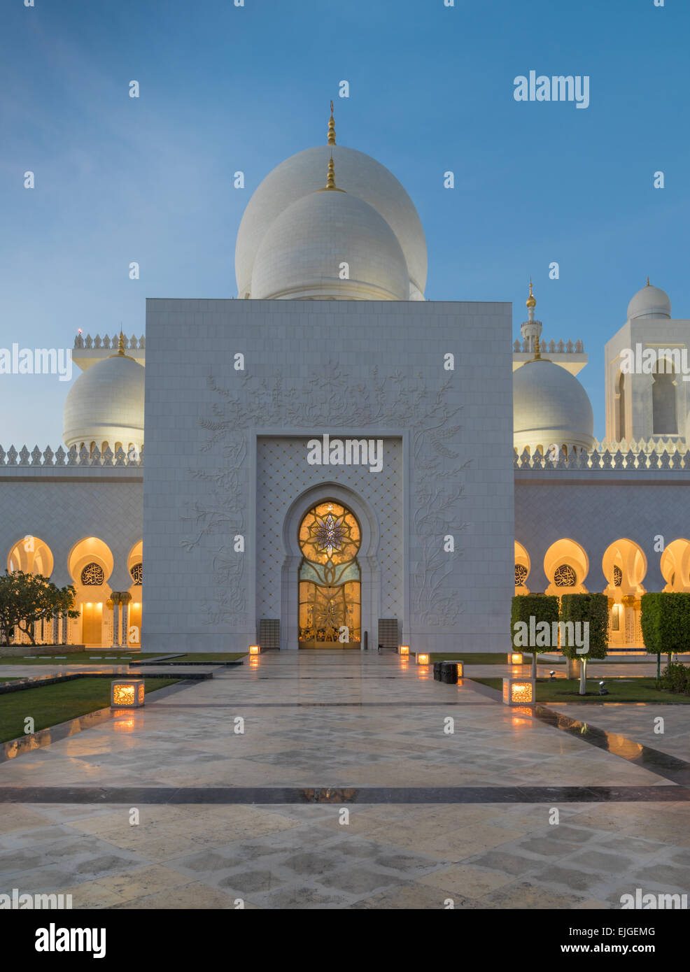 Sheikh Grand Mosque in Abu Dhabi Stock Photo