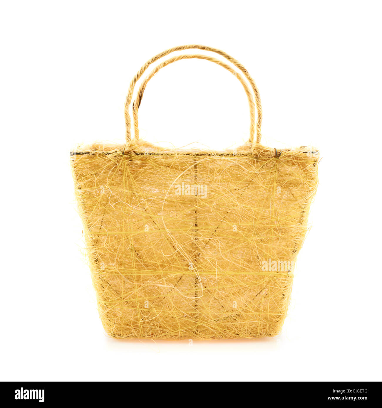 Yellow basket isolated Stock Photo Alamy