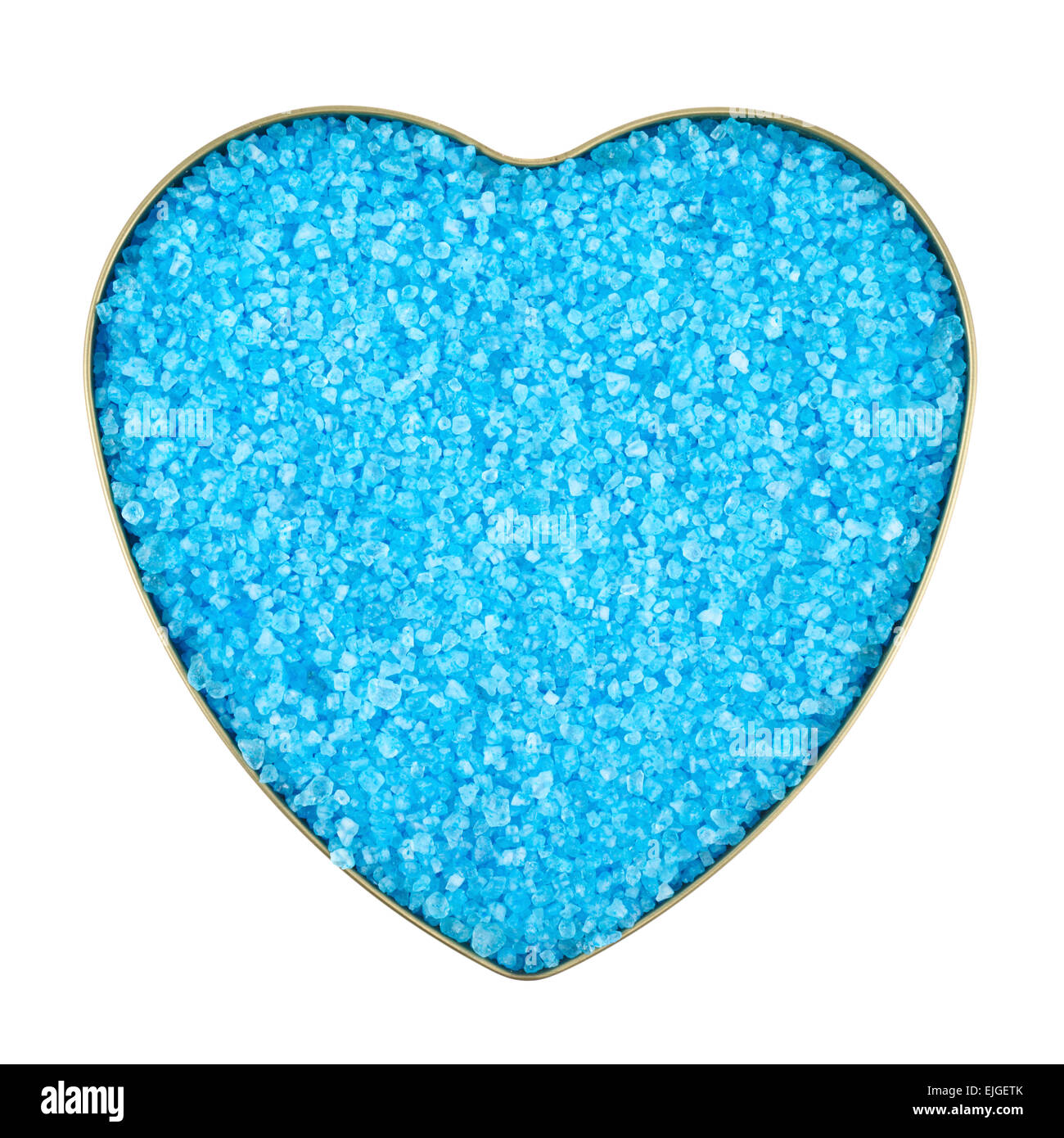 Heart shaped box filled with salt Stock Photo