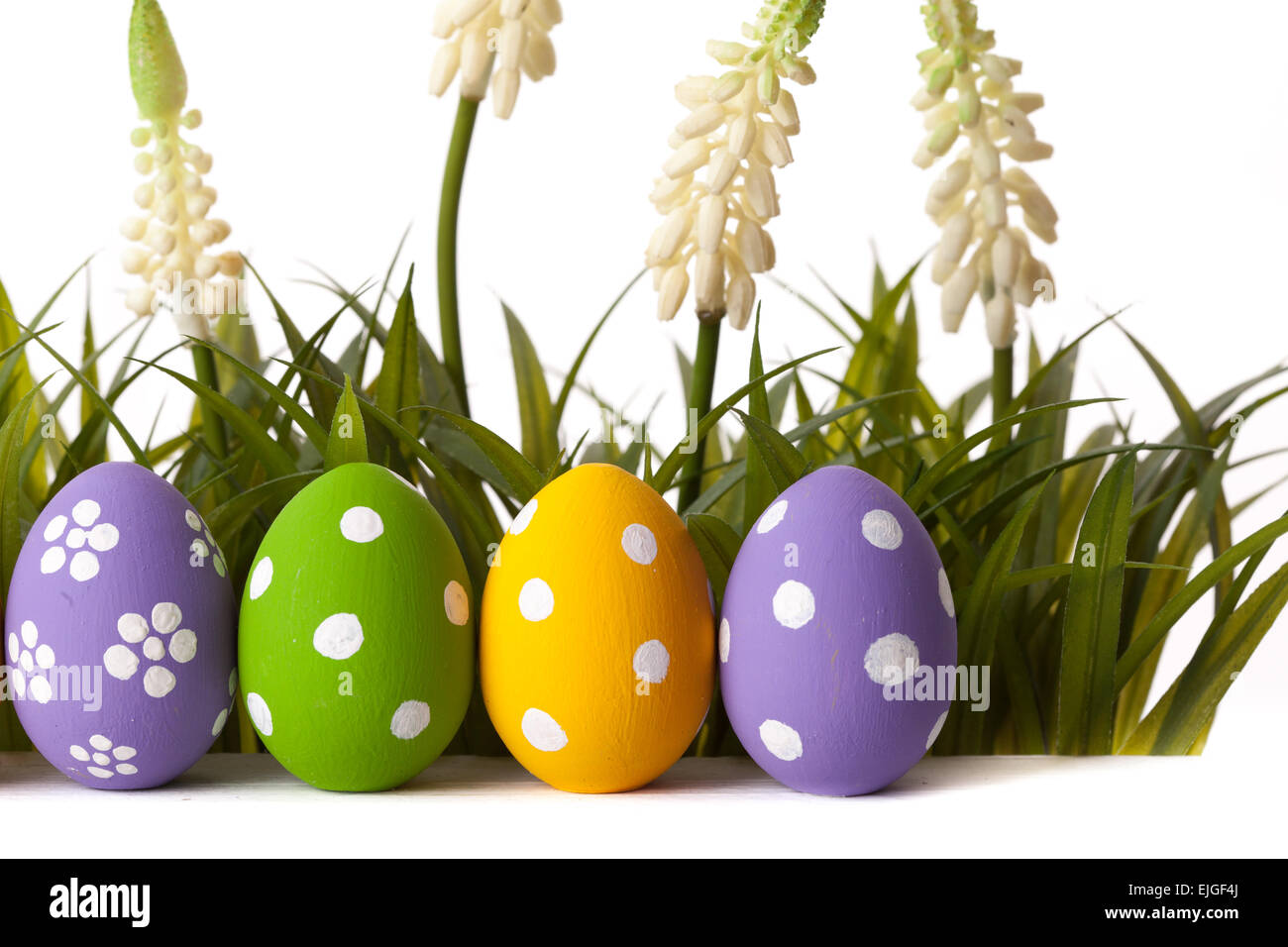 Easter eggs on green grass Stock Photo