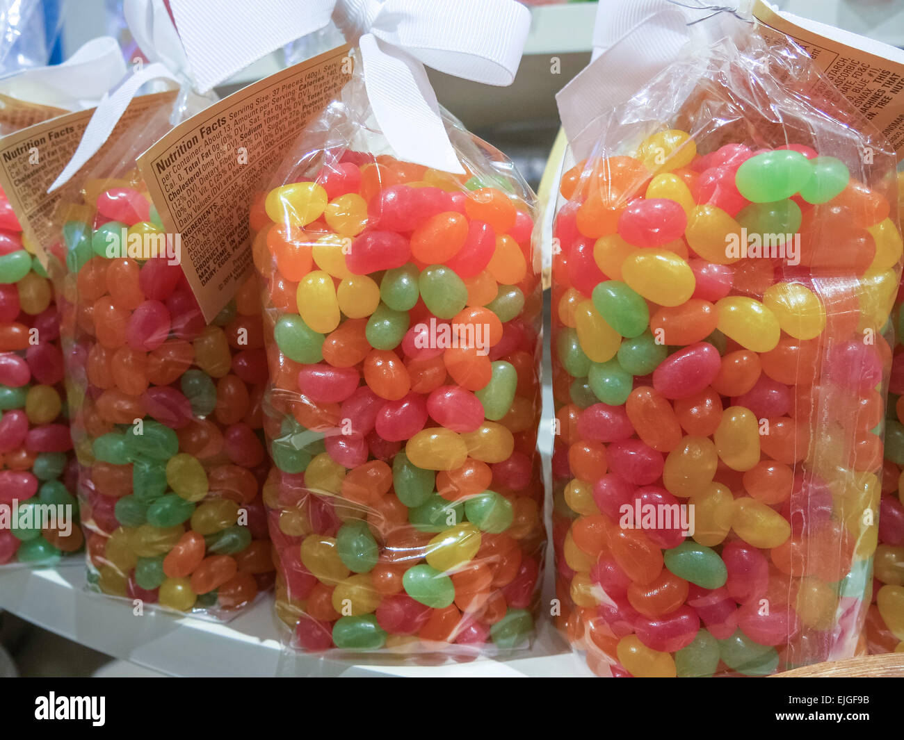 Bags of Easter Jelly Beans, Williams-Sonoma Retail Store, Manhattan, NYC, USA Stock Photo