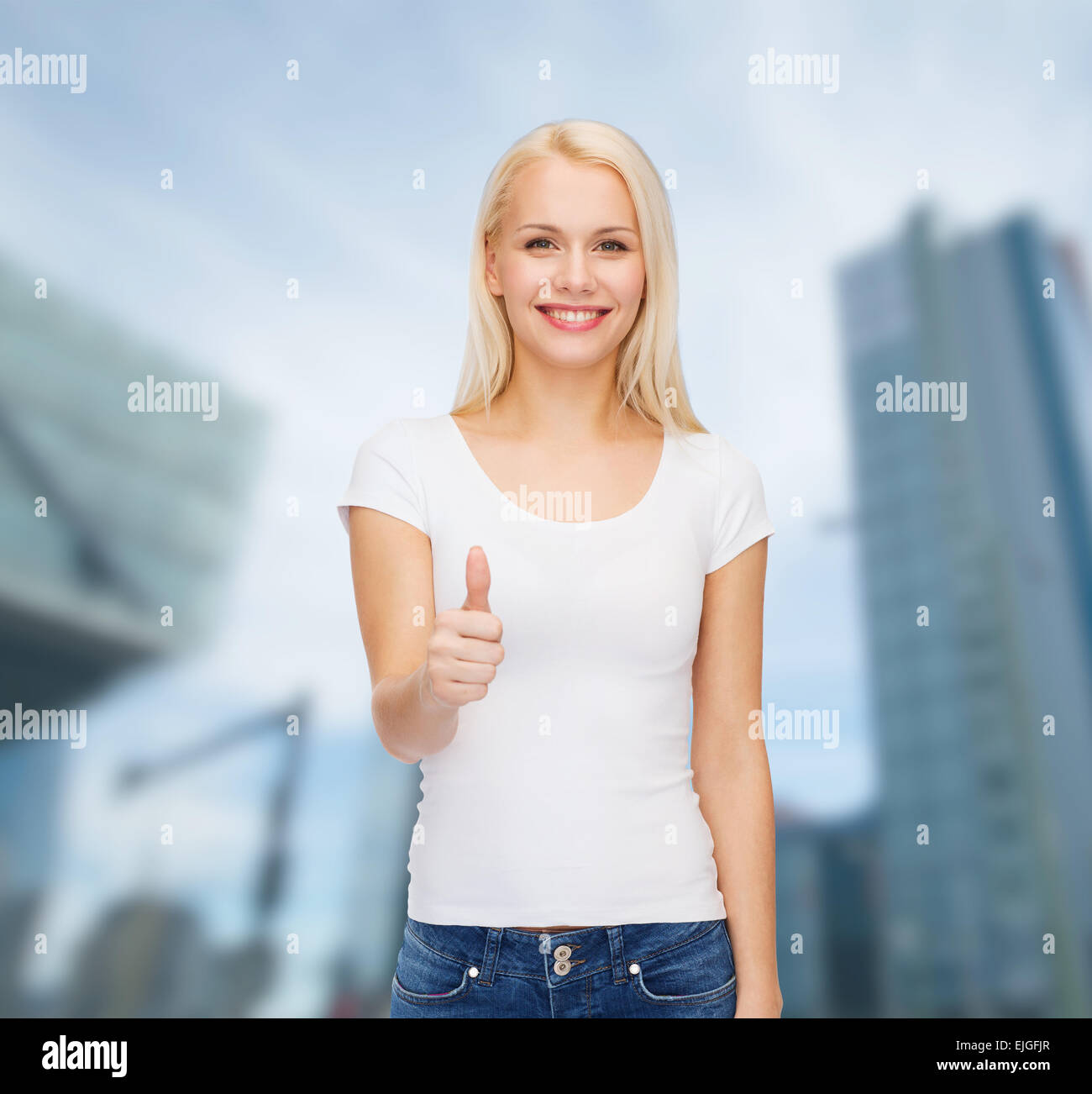 woman showing thumbs up Stock Photo - Alamy