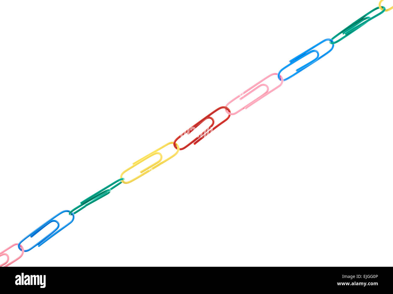 Chain made of office paper clips Stock Photo Alamy