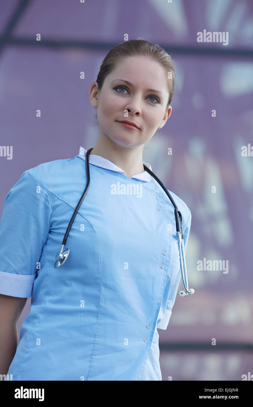 woman in medical clothing Stock Photo Alamy