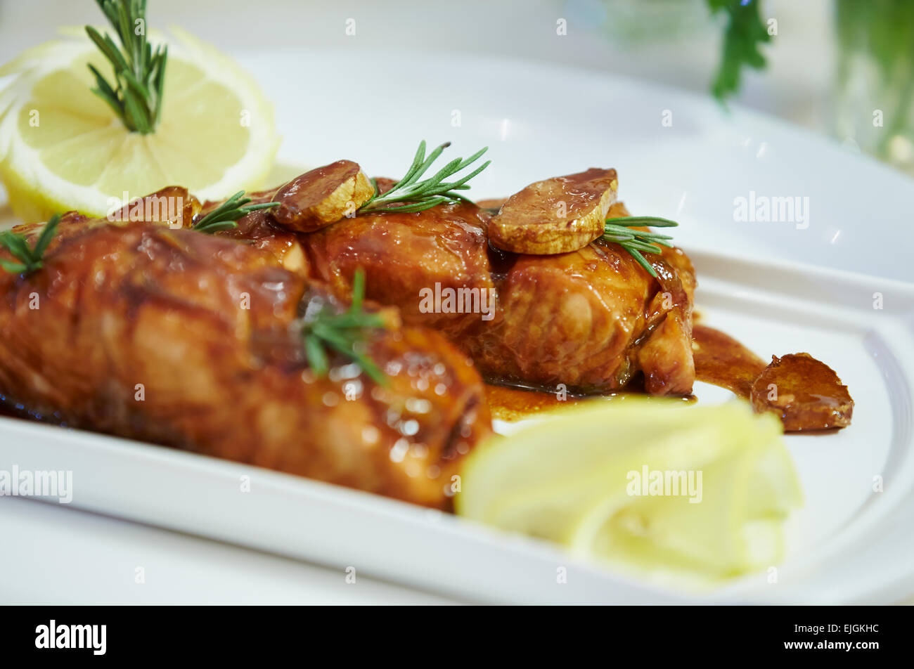 salmon with teriyaki sauce Stock Photo - Alamy