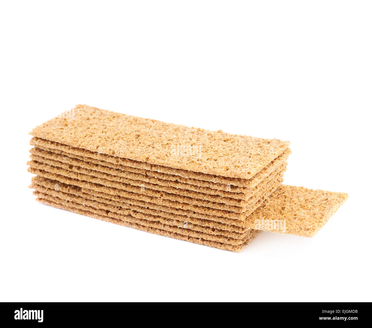Pile of bread cracker snacks isolated Stock Photo Alamy