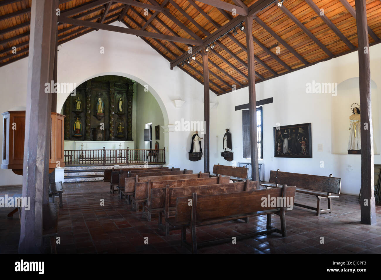Inside of the Museum of Religious Art Santo Domingo de Porta Coeli. San German, Puerto Rico. US territory. Caribbean Island. Stock Photo