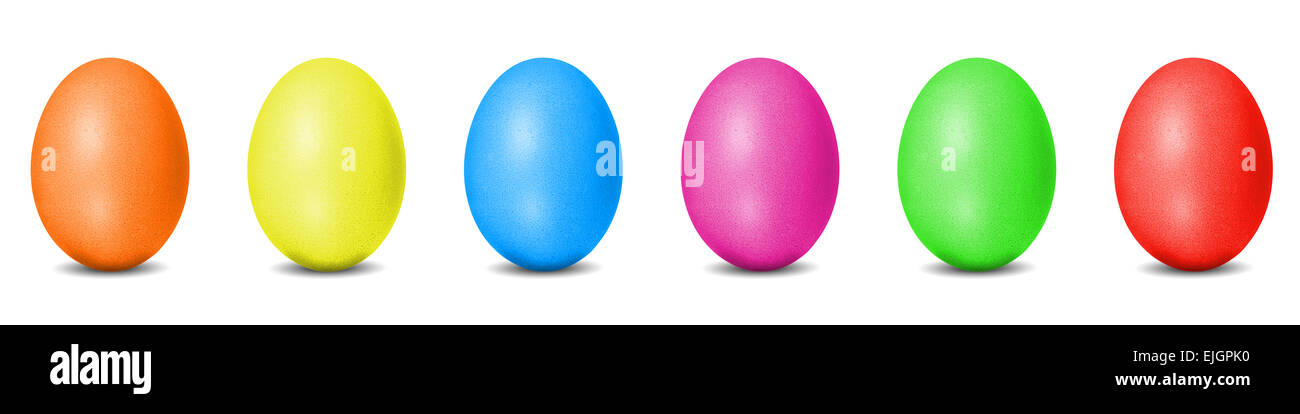 colorful easter eggs isolated over white background Stock Photo - Alamy