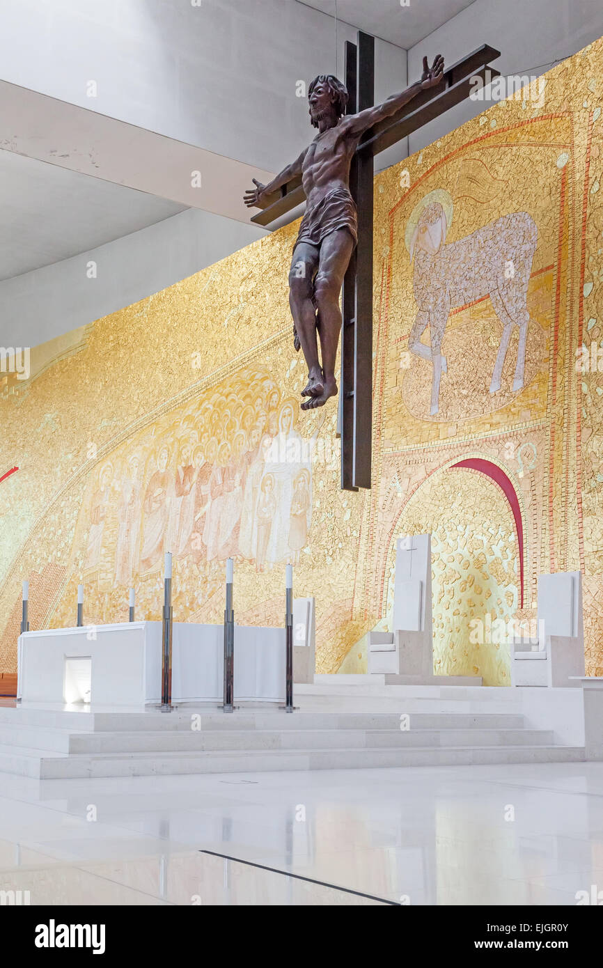 Sanctuary of Fatima, Portugal. Basilica of Most Holy Trinity altar