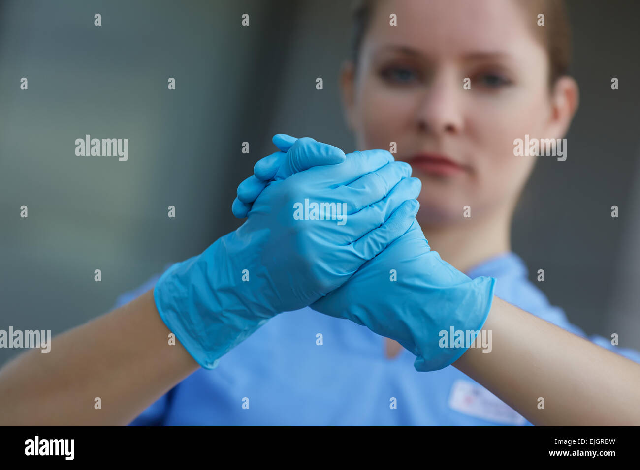 female doctor in medical gloves Stock Photo Alamy